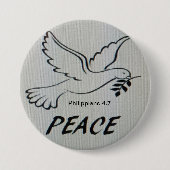 Badge Rond 7,6 Cm Peace Dove Button with scripture (Devant)