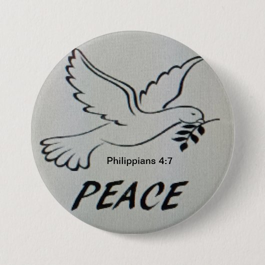 Badge Rond 7,6 Cm Peace Dove Button with scripture (Devant)