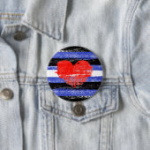 Badge Rond 7,6 Cm Peinture à fioritures en cuir (En situation)