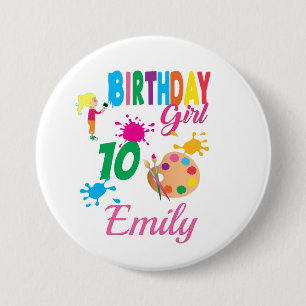 Badge Rond 7,6 Cm Peinture Anniversaire Art Créer thème de fête P