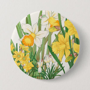 Badge Rond 7,6 Cm Peinture sur bois de narcisse, Tanigami Kônan, 191