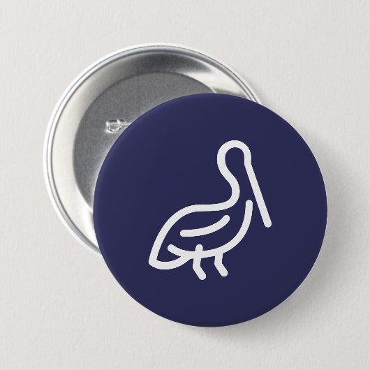 Badge Rond 7,6 Cm Pélican (Devant & derrière)