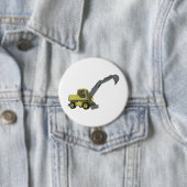 Badge Rond 7,6 Cm Pelle sur roues de construction jaune (En situation)