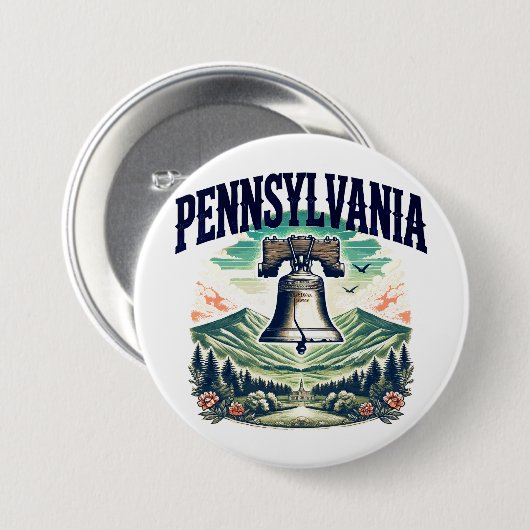 Badge Rond 7,6 Cm Pennsylvanie (Devant & derrière)