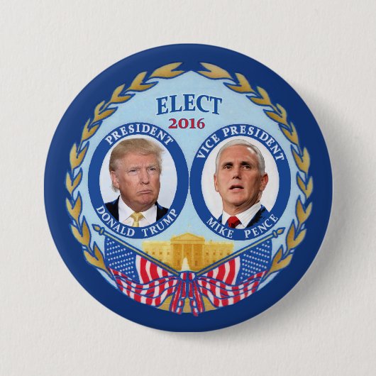 Badge Rond 7,6 Cm Penny de Donald Trump et de Mike (Devant)
