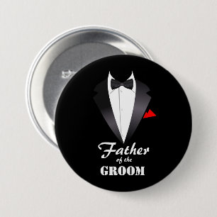 Badge Rond 7,6 Cm Père de la chambre avec Tuxedo Shirt - Bouton