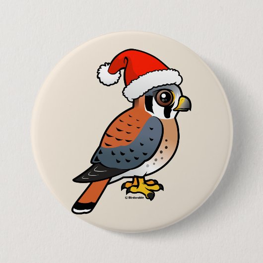 Badge Rond 7,6 Cm Père Noël Kestrel Américain (Devant)