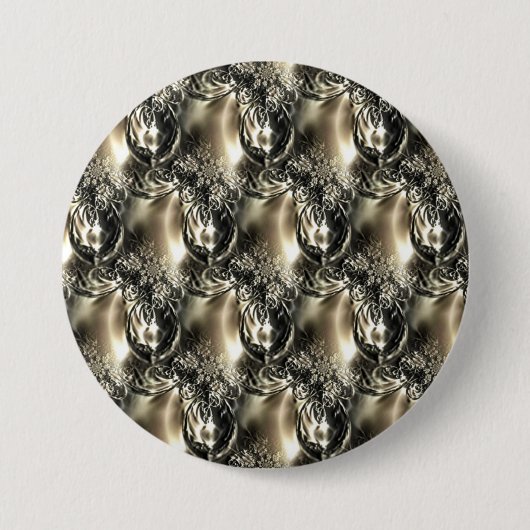 Badge Rond 7,6 Cm Perles dorées (Devant)