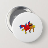 Badge Rond 7,6 Cm Perroquet au vol en tant que pilote (Devant & derrière)