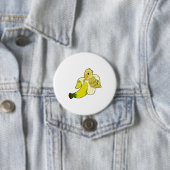 Badge Rond 7,6 Cm Perroquet avec banane (En situation)