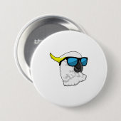 Badge Rond 7,6 Cm Perroquet avec lunettes de soleil (Devant & derrière)