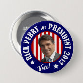 Badge Rond 7,6 Cm Perry pour le président 2012 (Devant & derrière)