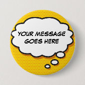 Badge Rond 7,6 Cm Personalised Comic Book Pop Art Think Bubble (Devant)