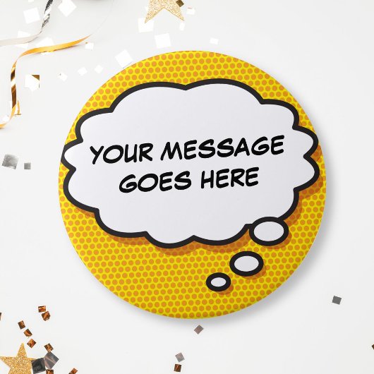 Badge Rond 7,6 Cm Personalised Comic Book Pop Art Think Bubble