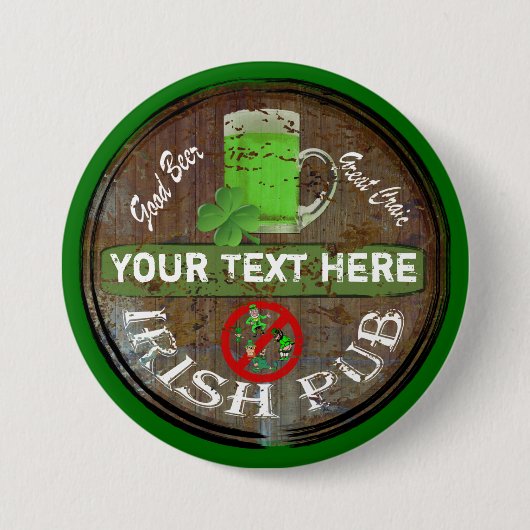 Badge Rond 7,6 Cm Personalized Irish pub sign (Devant)