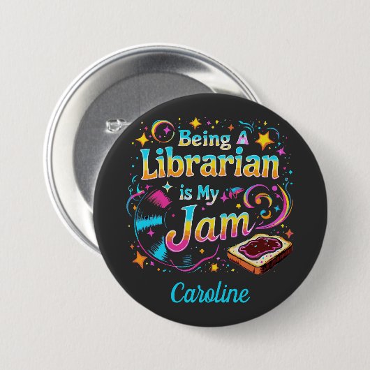 Badge Rond 7,6 Cm Personalized Librarian Gift (Devant & derrière)