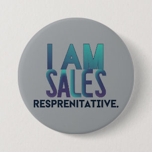 Badge Rond 7,6 Cm Personnalisable Round I am Représentant commercial