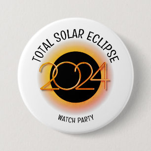 Badge Rond 7,6 Cm Personnalisé 2024 TOTAL SOLAR ECLIPSE