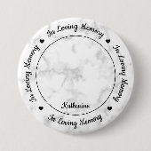 Badge Rond 7,6 Cm Personnalisé En Mémoire Amoureuse Photo Funéraille (Devant)