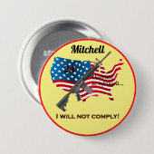 Badge Rond 7,6 Cm Personnalisé, je ne respecterai pas le 2e drapeau (Devant & derrière)