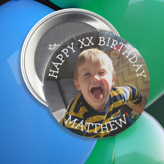 Badge Rond 7,6 Cm Personnalisé Joyeux Anniversaire Nom et âge