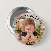 Badge Rond 7,6 Cm Personnalisé Joyeux Anniversaire Nom et âge de la  (Devant & derrière)