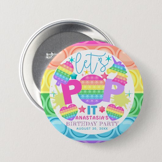 Badge Rond 7,6 Cm Personnalisé Pop It Anniversaire (Devant & derrière)