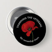 Badge Rond 7,6 Cm Personnellement, MERCI AUX ANCIENS COMBATTANTS, No (Devant & derrière)