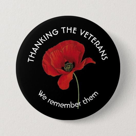 Badge Rond 7,6 Cm Personnellement, MERCI AUX ANCIENS COMBATTANTS, No (Devant)