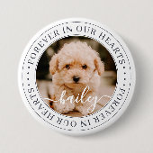 Badge Rond 7,6 Cm Pet Memorial Forever Hearts Élégant Photo Chic (Devant)