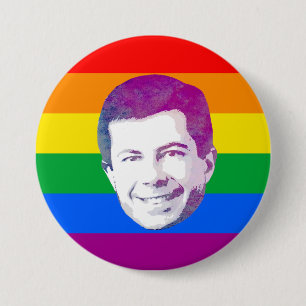 Badge Rond 7,6 Cm Pete Rainbow Stripes