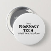 BADGE ROND 7,6 CM PHARMACIE TECH (Devant & derrière)