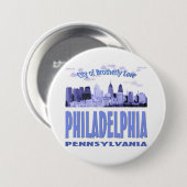 Badge Rond 7,6 Cm Philadelphie Pennsylvanie (Devant & derrière)