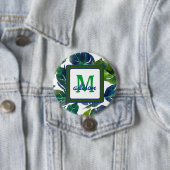 Badge Rond 7,6 Cm Philodendron vert Feuille Foliage Botanique (En situation)