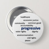Badge Rond 7,6 Cm Philosophie et valeurs progressives (Devant & derrière)