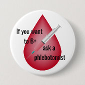 Badge Rond 7,6 Cm Phlebotomiste (Devant)