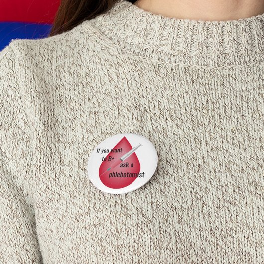 Badge Rond 7,6 Cm Phlebotomiste