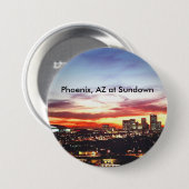 Badge Rond 7,6 Cm Phoenix, AZ at Sundown (Devant & derrière)
