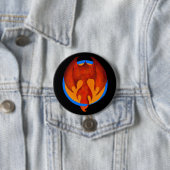 Badge Rond 7,6 Cm Phoenix Sun Button (En situation)