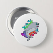 Badge Rond 7,6 Cm Phoque aux Lunettes (Devant & derrière)