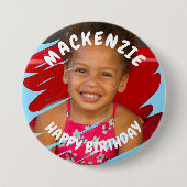 Badge Rond 7,6 Cm Photo Anniversaire personnalisé (Devant)