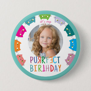 Badge Rond 7,6 Cm Photo d'anniversaire de fille