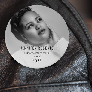 Badge Rond 7,6 Cm Photo de fin d'études tendance
