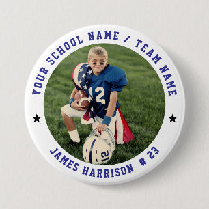 Badge Rond 7,6 Cm Photo d'équipe de football personnalisée