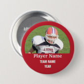 Badge Rond 7,6 Cm Photo faite sur commande d'équipe de sports - (Devant & derrière)