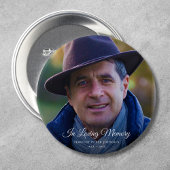 Badge Rond 7,6 Cm Photo Memorial ou Funeral Hombute Keepsaké