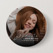 Badge Rond 7,6 Cm Photo Moderne Graduation (Devant)
