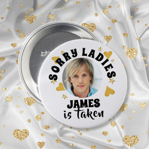 Badge Rond 7,6 Cm Photo personnalisée du visage du marié pour l'ente