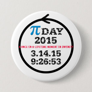 Badge Rond 7,6 Cm Pi Day 2015 — bouton de célébration