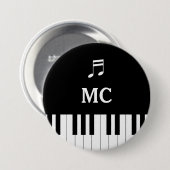 Badge Rond 7,6 Cm Piano Clavier Mariage Pin MC (Devant & derrière)